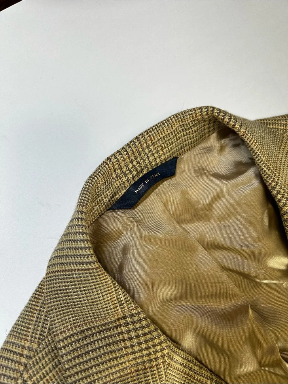 Brooks Brothers Sand Beige SILK/WOOL Windowpane Sports Coat Jacket Mens•42 Suit